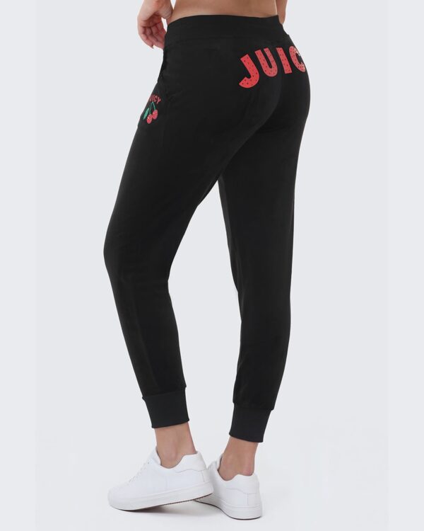 Juicy Couture Cherry Bling Velour Jogger – Liquorice