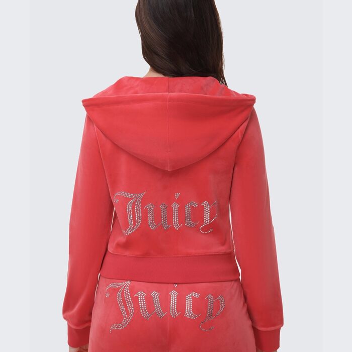 Juicy Couture OG Big Bling Velour Hoodie – Maraschino